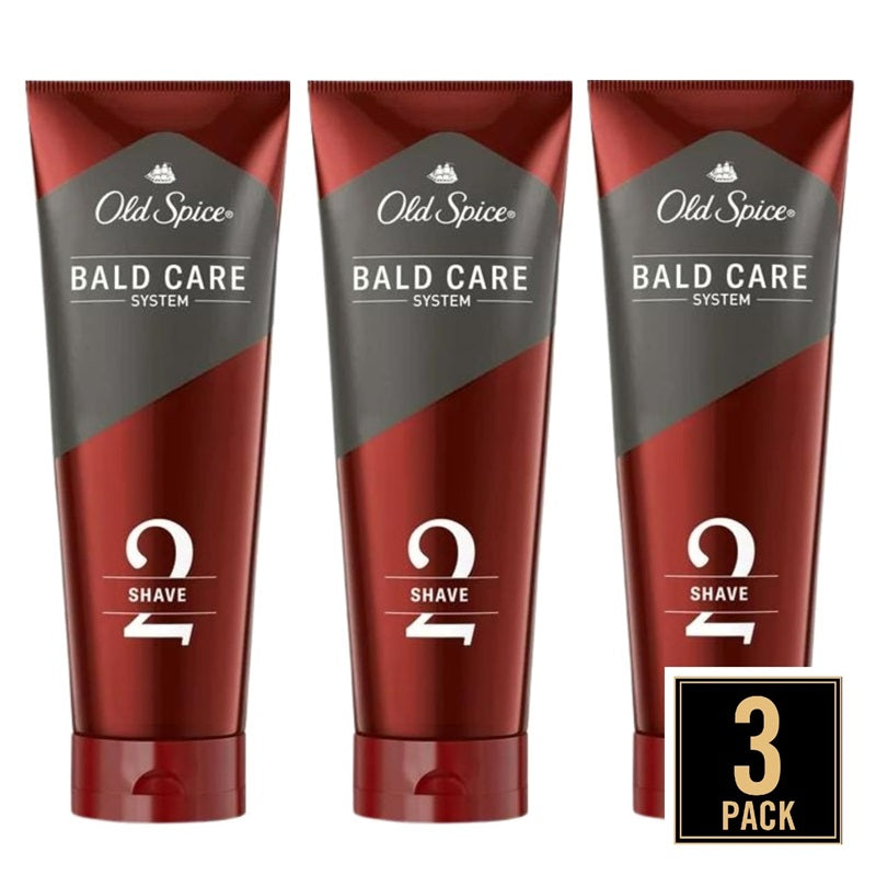 Old Spice Men's Bald Care System Step 2 Lather Shave Cream 10.9 fl oz (3 Pack)