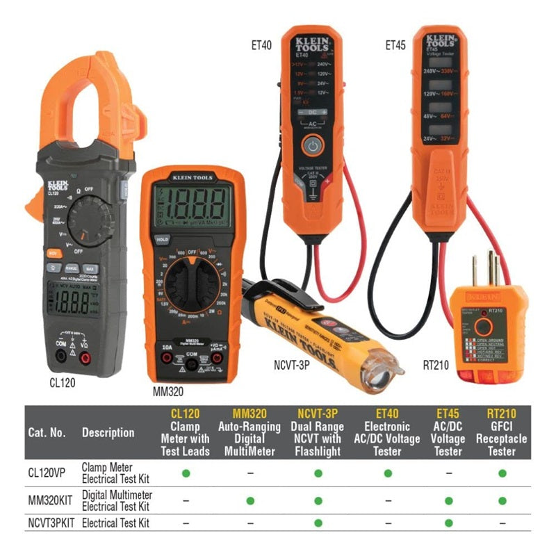 Klein Tools NCVT3PKIT Electrical Test Kit with Flashlight