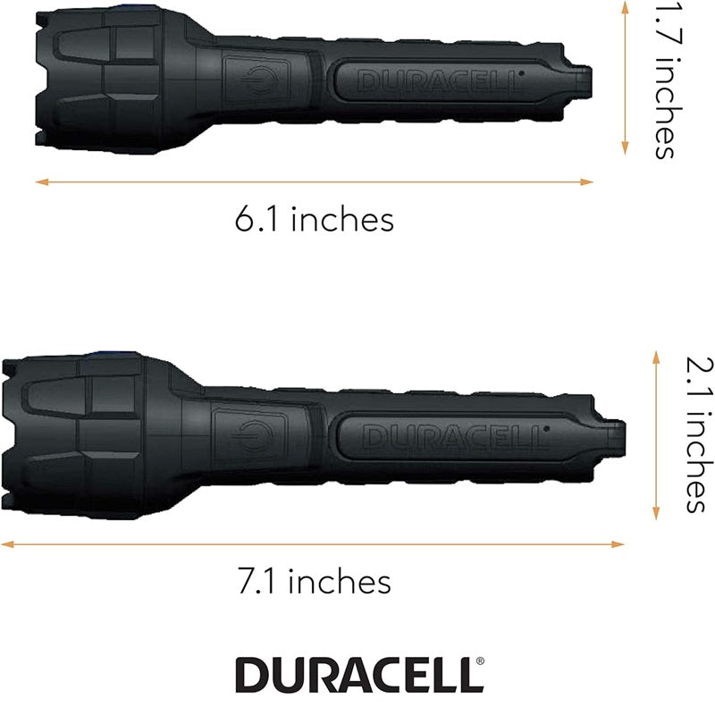 Duracell Heavy Duty Rubber Flashlight Combo Pack -100 & 80 Lumen Flashlights