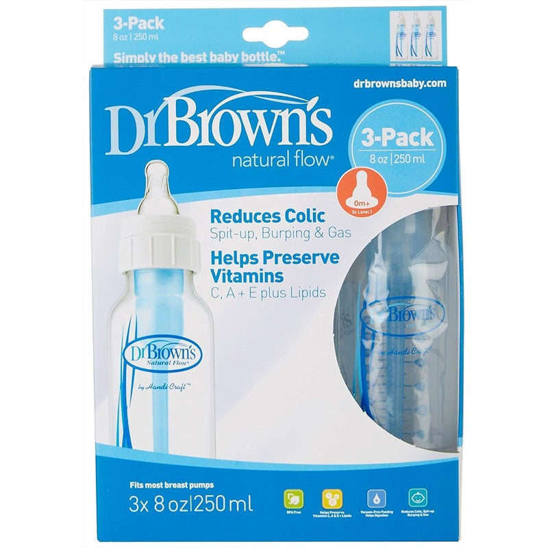 Dr. Brown's Natural Flow Polypropylene Bottle Size: 8 Oz (3 Pack)