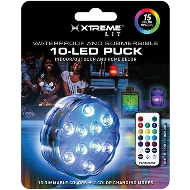 Xtreme Waterproof LED Puck Light, 15 Color Settings (2 Pack)